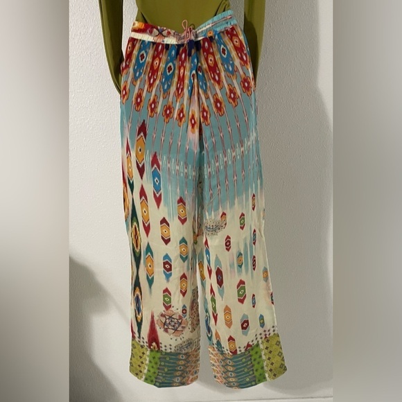 Johnny Was "Power Scarf" pants in Georgette with Mixed Prints Small - Picture 2 of 11